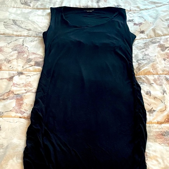 A Pea In The Pod Maternity black ruched sides sleeveless midi dress, size S - Picture 1 of 11